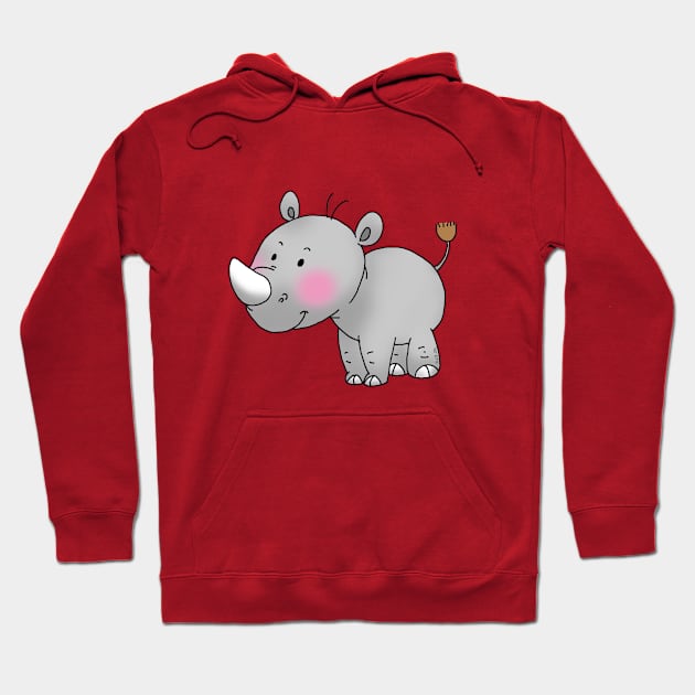 cute rhinoceros Hoodie by cartoonygifts